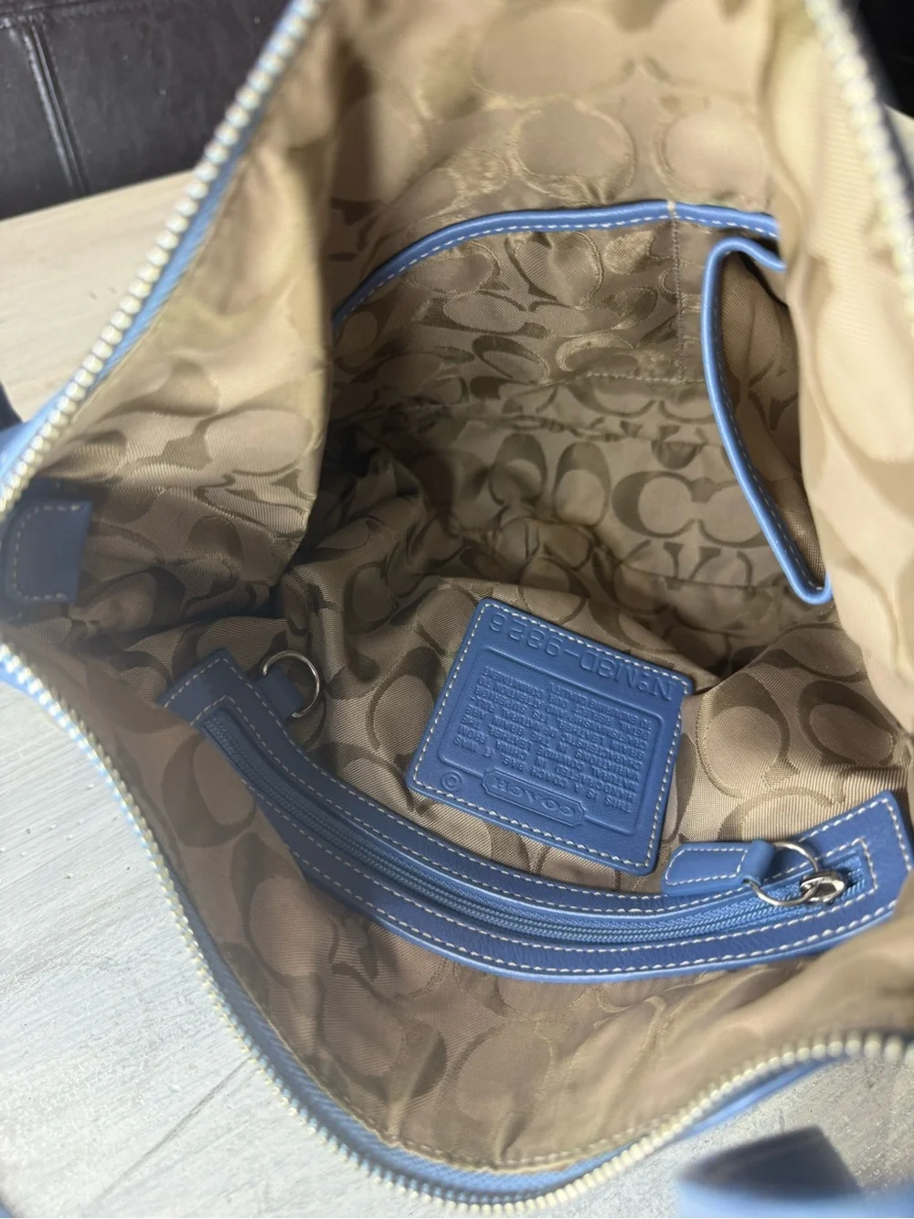 Vintage Y2K Coach Dusty Blue Legacy Leather Crossbody Hobo Bag